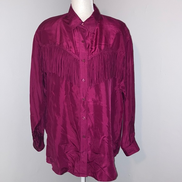 BB Dakota Tops - MODA BB Dakota Silk Western Blouse